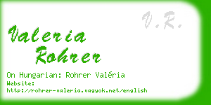 valeria rohrer business card