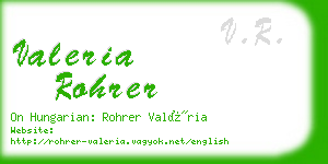 valeria rohrer business card